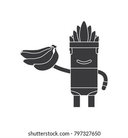 Carnival dancer holding bananas, vector illustration design. Carnival characters collection.