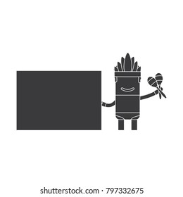 Carnival dancer holding a banner and maracas, vector illustration design. Carnival characters collection.