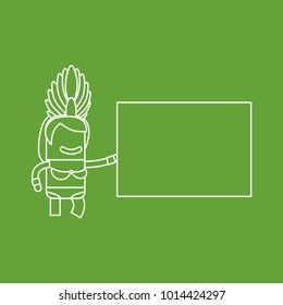Carnival dancer holding a banner, vector illustration design. Carnival characters collection.