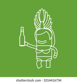 Carnival dancer holding a beer, vector illustration design. Carnival characters collection.
