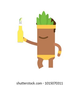 Carnival dancer holding a beer, vector illustration design. Carnival characters collection.