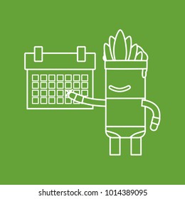 Carnival dancer holding a calendar, vector illustration design. Carnival characters collection.