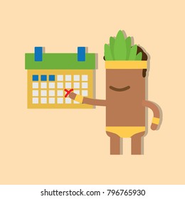 Carnival dancer holding a calendar, vector illustration design. Carnival characters collection.