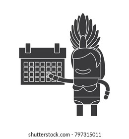 Carnival dancer holding a calendar, vector illustration design. Carnival characters collection.
