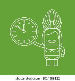 Carnival dancer holding a clock, vector illustration design. Carnival characters collection.