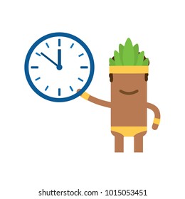 Carnival dancer holding a clock, vector illustration design. Carnival characters collection.