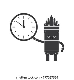 Carnival dancer holding a clock, vector illustration design. Carnival characters collection.