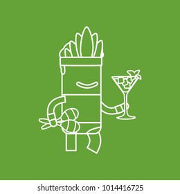 Carnival dancer holding a cocktail and maracas, vector illustration design. Carnival characters collection.