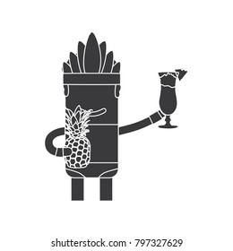 Carnival dancer holding a cocktail and a pineapple, vector illustration design. Carnival characters collection.