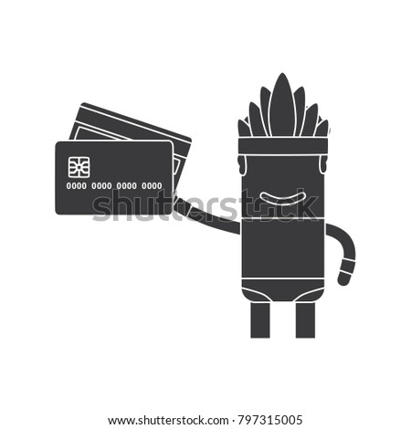 Carnival dancer holding a credit card, vector illustration design. Carnival characters collection.