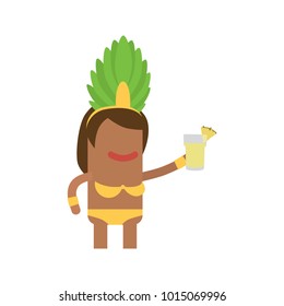 Carnival dancer holding a drink, vector illustration design. Carnival characters collection.