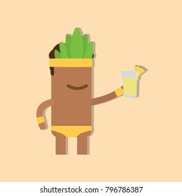 Carnival dancer holding a drink, vector illustration design. Carnival characters collection.