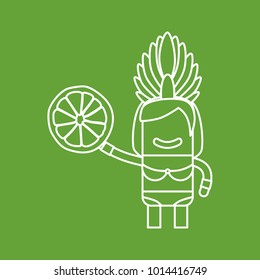 Carnival dancer holding a lemon, vector illustration design. Carnival characters collection.