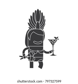 Carnival dancer holding maracas and a drink, vector illustration design. Carnival characters collection.