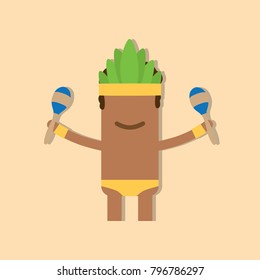 Carnival dancer holding maracas, vector illustration design. Carnival characters collection.