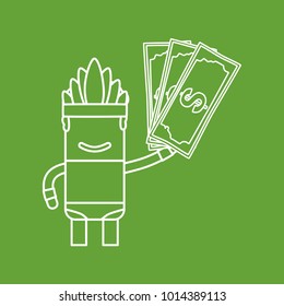 Carnival dancer holding money, vector illustration design. Carnival characters collection.