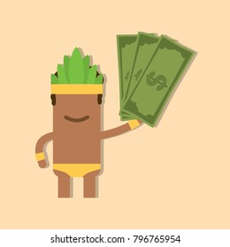 Carnival dancer holding money, vector illustration design. Carnival characters collection.