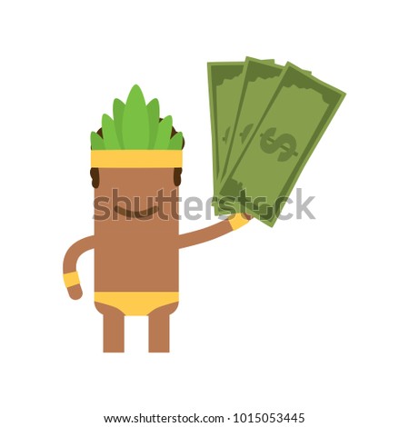 Carnival dancer holding money, vector illustration design. Carnival characters collection.