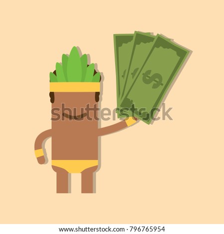 Carnival dancer holding money, vector illustration design. Carnival characters collection.