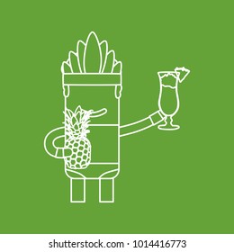 Carnival dancer holding a pineapple and a cocktail, vector illustration design. Carnival characters collection.