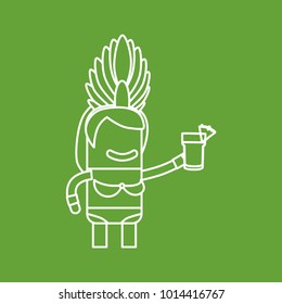 Carnival dancer holding a pineapple drink, vector illustration design. Carnival characters collection.