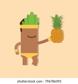 Carnival dancer holding a pineapple, vector illustration design. Carnival characters collection.