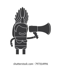 Carnival dancer holding a speaker, vector illustration design. Carnival characters collection.