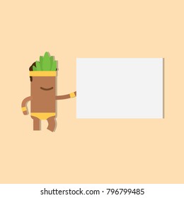 Carnival dancer holding a white banner, vector illustration design. Carnival characters collection.