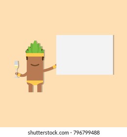 Carnival dancer holding a white banner and a champagne glass, vector illustration design. Carnival characters collection.