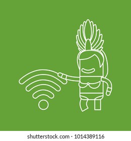 Carnival dancer holding a wifi sign, vector illustration design. Carnival characters collection.