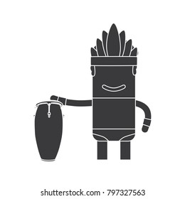 Carnival dancer playing a drum, vector illustration design. Carnival characters collection.
