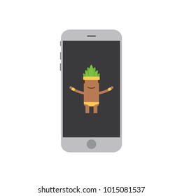 Carnival dancer in a smartphone, vector illustration design. Carnival characters collection.