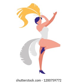 Set Brazilian Samba Dancers Vector Carnival Stock Vector (Royalty Free
