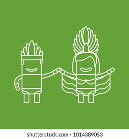 Carnival dancers icon, vector illustration design. Carnival characters collection.