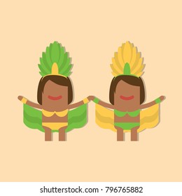 Carnival dancers icon, vector illustration design. Carnival characters collection.