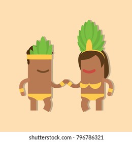 Carnival dancers icon, vector illustration design. Carnival characters collection.