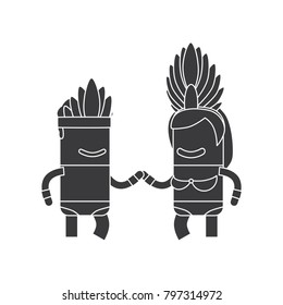 Carnival dancers icon, vector illustration design. Carnival characters collection.