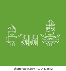 Carnival dancers with speakers, vector illustration design. Carnival characters collection.