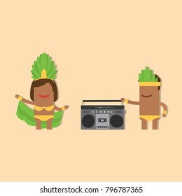 Carnival dancers, vector illustration design. Construction characters collection.