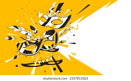 The carnival decorated with mask abstract background.