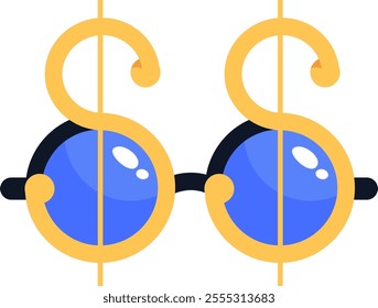 Carnival Dollar Glasses For Purim Vector Illustration