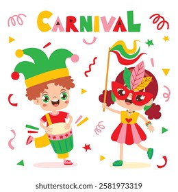 Carnival Drawing With Colorful Elements