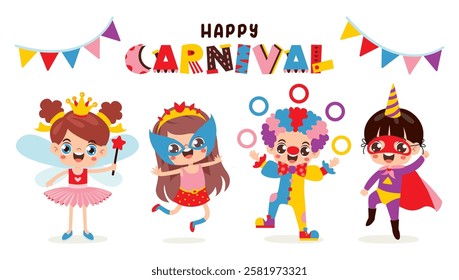 Carnival Drawing With Colorful Elements