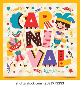Carnival Drawing With Colorful Elements