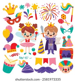 Carnival Drawing With Colorful Elements