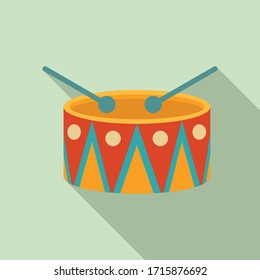 Carnival drum icon. Flat illustration of carnival drum vector icon for web design