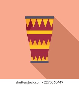 Carnival drum icon flat vector. Kit music. Acoustic snare