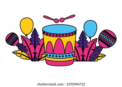 carnival drum maracas feathers