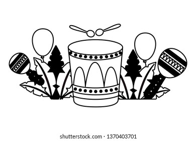 carnival drum maracas feathers