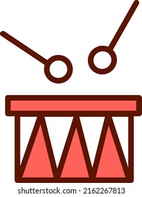 Carnival drums, illustration, vector on a white background.